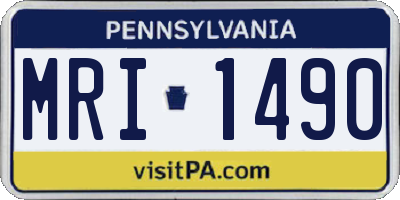 PA license plate MRI1490