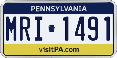 PA license plate MRI1491