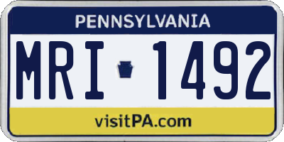 PA license plate MRI1492