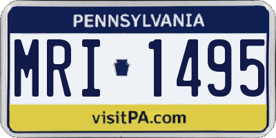 PA license plate MRI1495