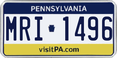 PA license plate MRI1496
