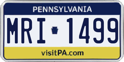 PA license plate MRI1499