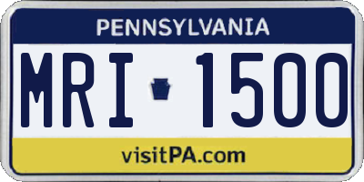 PA license plate MRI1500