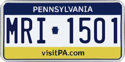PA license plate MRI1501