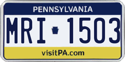 PA license plate MRI1503