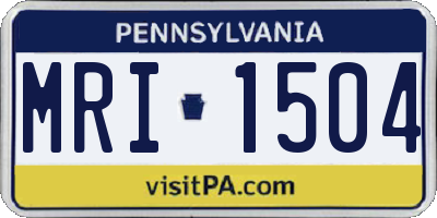 PA license plate MRI1504