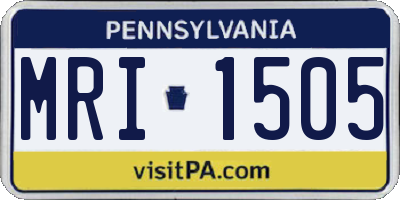 PA license plate MRI1505