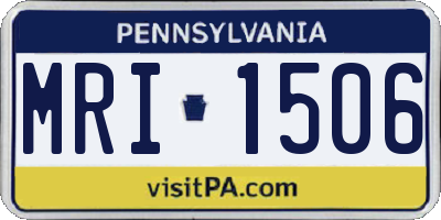 PA license plate MRI1506