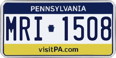 PA license plate MRI1508