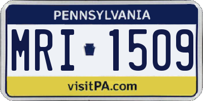 PA license plate MRI1509