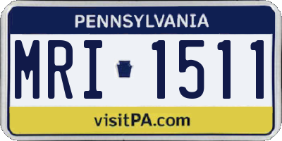 PA license plate MRI1511