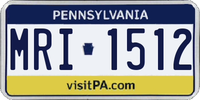 PA license plate MRI1512