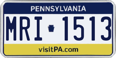 PA license plate MRI1513