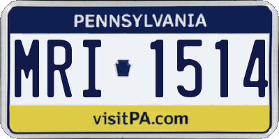 PA license plate MRI1514