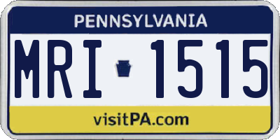 PA license plate MRI1515