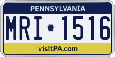 PA license plate MRI1516