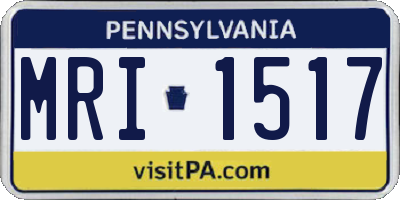 PA license plate MRI1517