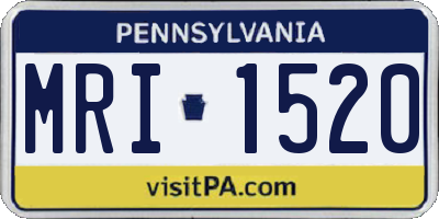 PA license plate MRI1520