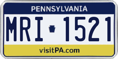 PA license plate MRI1521