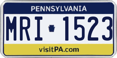 PA license plate MRI1523