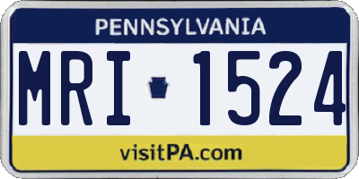 PA license plate MRI1524