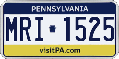 PA license plate MRI1525