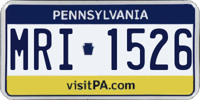 PA license plate MRI1526