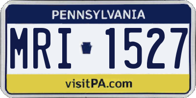 PA license plate MRI1527