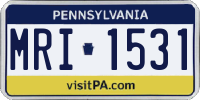 PA license plate MRI1531