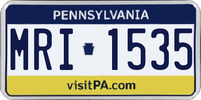 PA license plate MRI1535