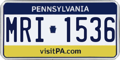 PA license plate MRI1536