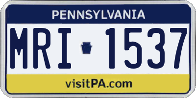 PA license plate MRI1537
