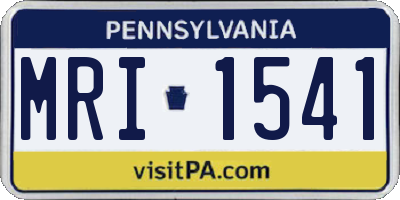 PA license plate MRI1541