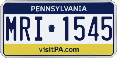 PA license plate MRI1545