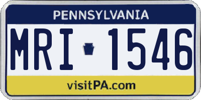 PA license plate MRI1546