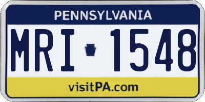 PA license plate MRI1548