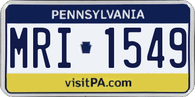 PA license plate MRI1549