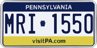 PA license plate MRI1550