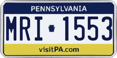PA license plate MRI1553