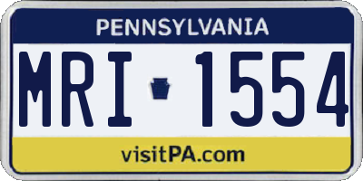 PA license plate MRI1554