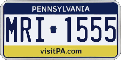 PA license plate MRI1555