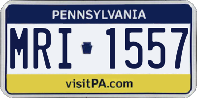 PA license plate MRI1557