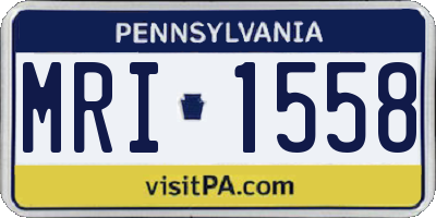 PA license plate MRI1558