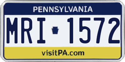 PA license plate MRI1572