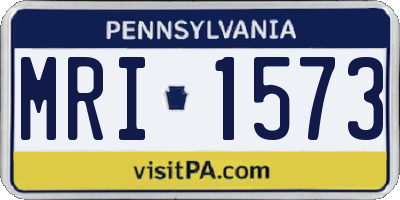 PA license plate MRI1573