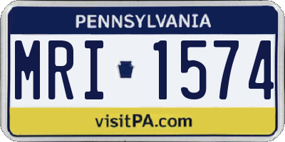 PA license plate MRI1574