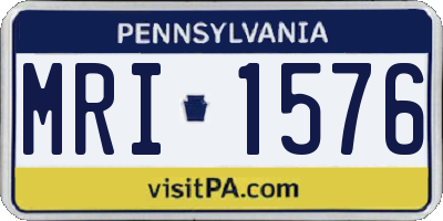 PA license plate MRI1576