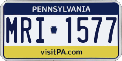PA license plate MRI1577
