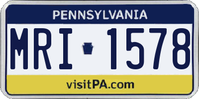 PA license plate MRI1578
