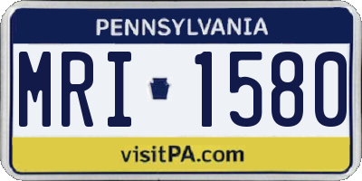 PA license plate MRI1580